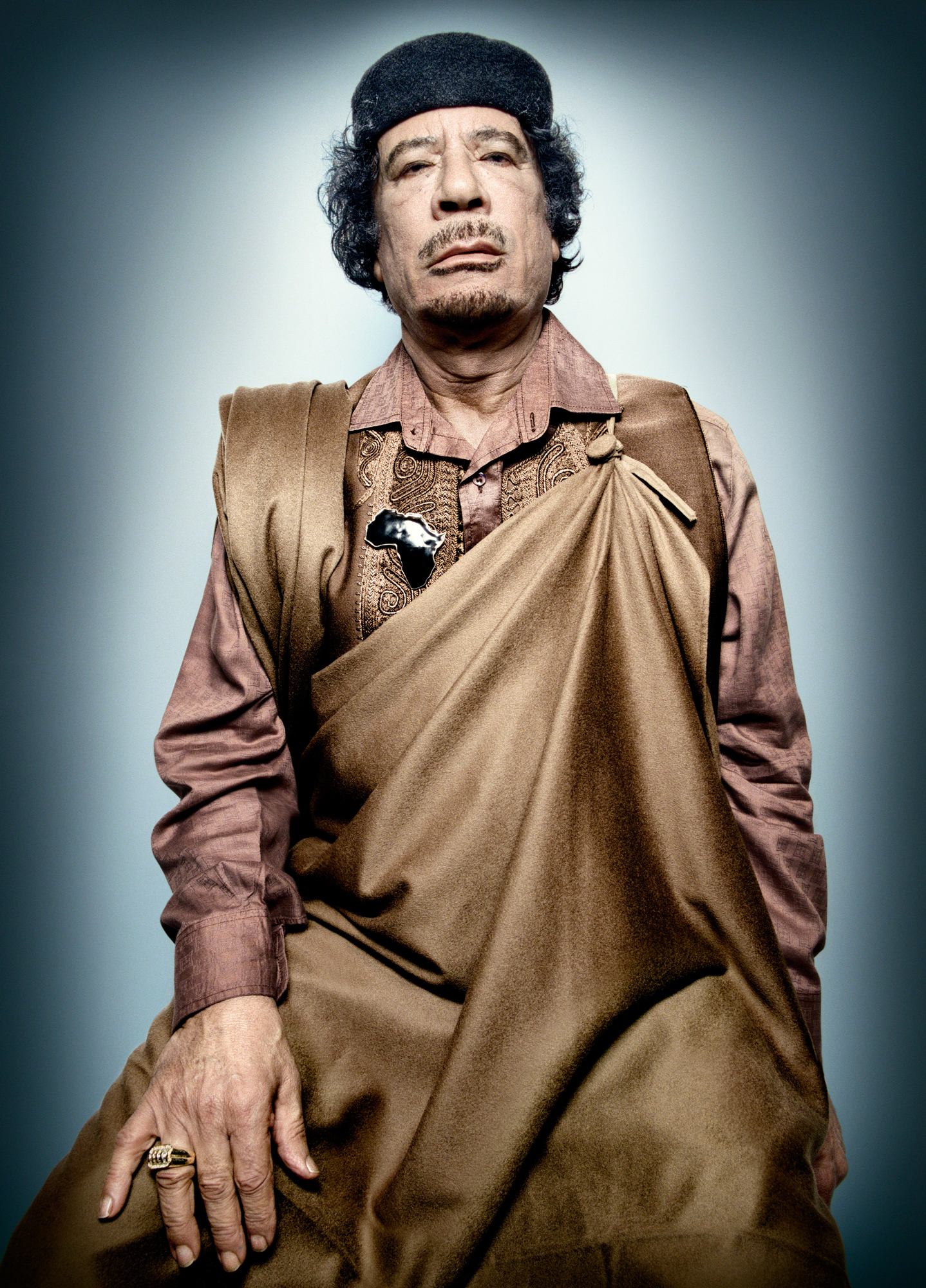 Portrait of Libyan leader Muammar Gaddafi, by Platon
