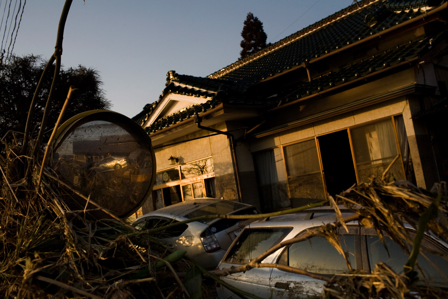 A destroyed home in Natori on March 13, 2011