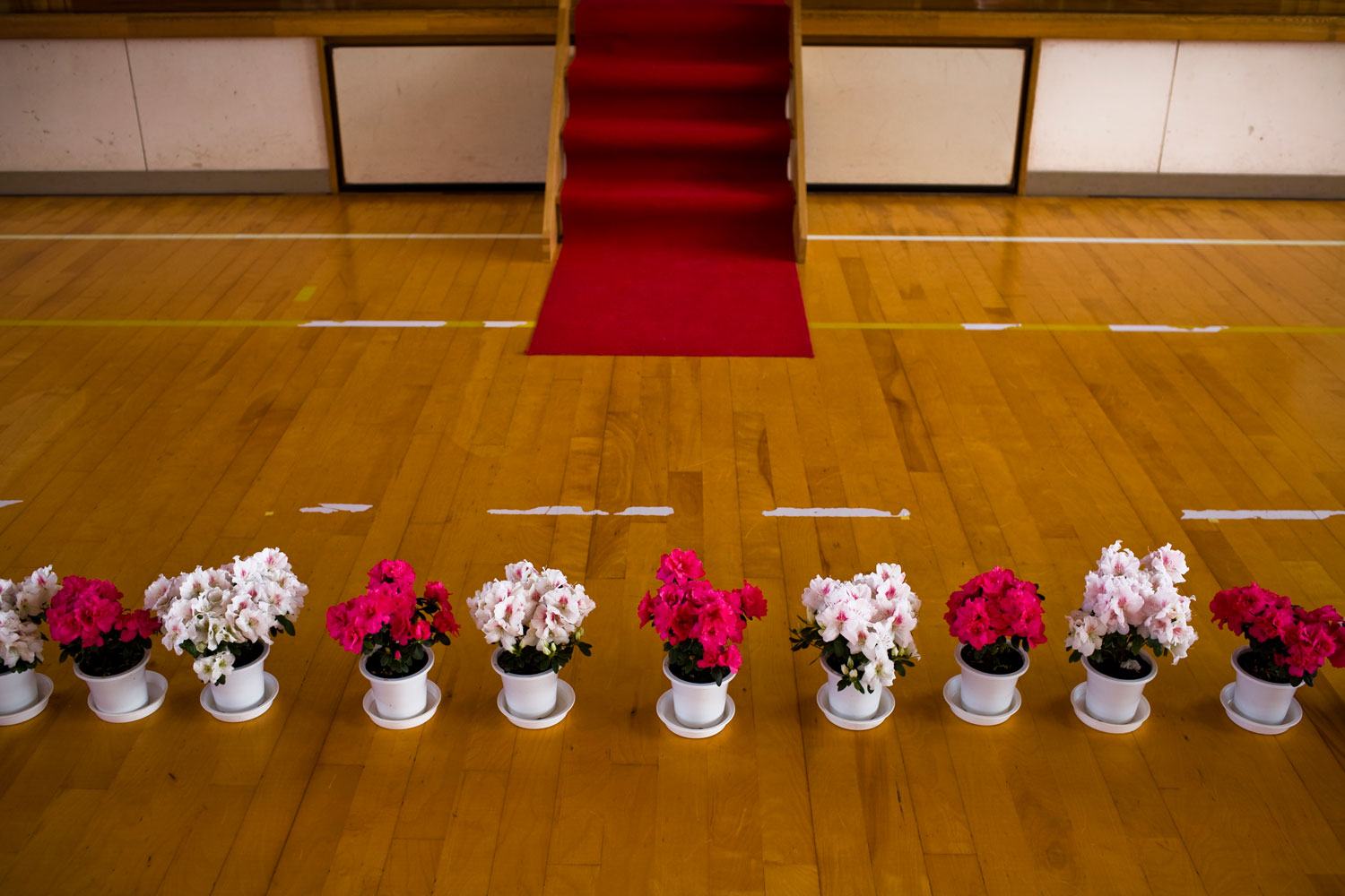 Normal life resumes as residents in Misawa held a graduation ceremony at a local school, March 19, 2011.