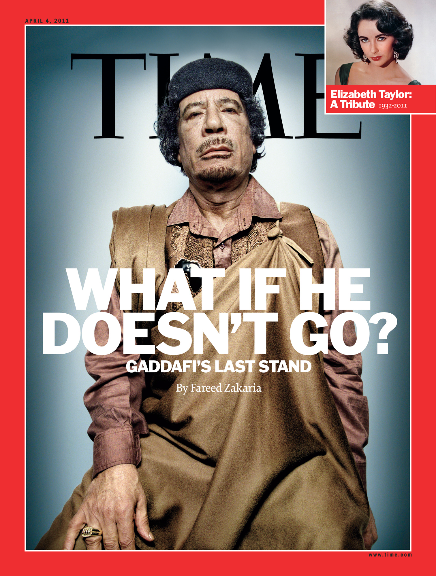 The cover of TIME, April 4, 2011.