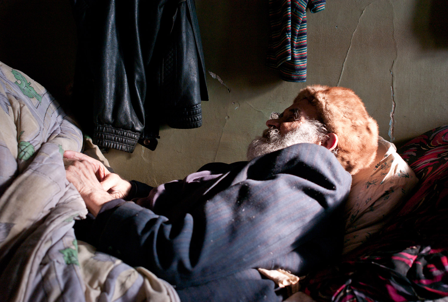 Tuberculosis also has taken root in Ukrainian prisons, where cramped quarters and poor conditions contribute to its spread. This ex-convict, now blind, suffers from extra-drug resistant TB (XDR-TB), a strain of the disease that resists most treatments. He spends most of his days lying in bed at a clinic in Donetsk.