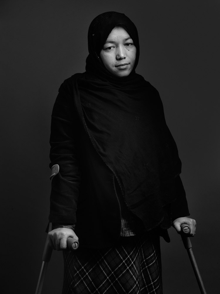 Amina Azimi, 25, works as a journalist for the Development and Ability Organisation (DAO), a MAPA implementing partner. She was 8 years old when she lost one of her legs in a mine explosion in Kabul as she was returning from a party. She says, “I love working as a journalist [EM] it makes me feel good to be highlighting the challenges people with disabilities face.”
