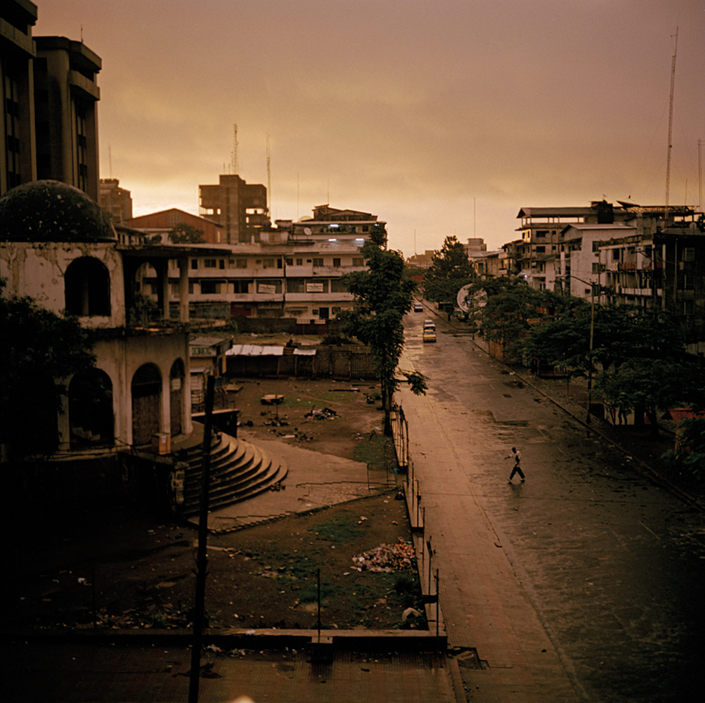 Dawn. Broad Street, Monrovia, 2005.