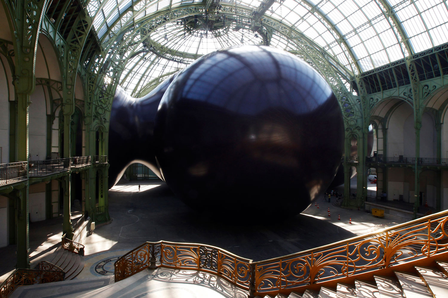 May 9, 2011.  General view of the set-up  Leviathan  by Indian born, British based, artist Anish Kapoor for the Monumenta 2011 event in the Nave of the Grand Palais in Paris.