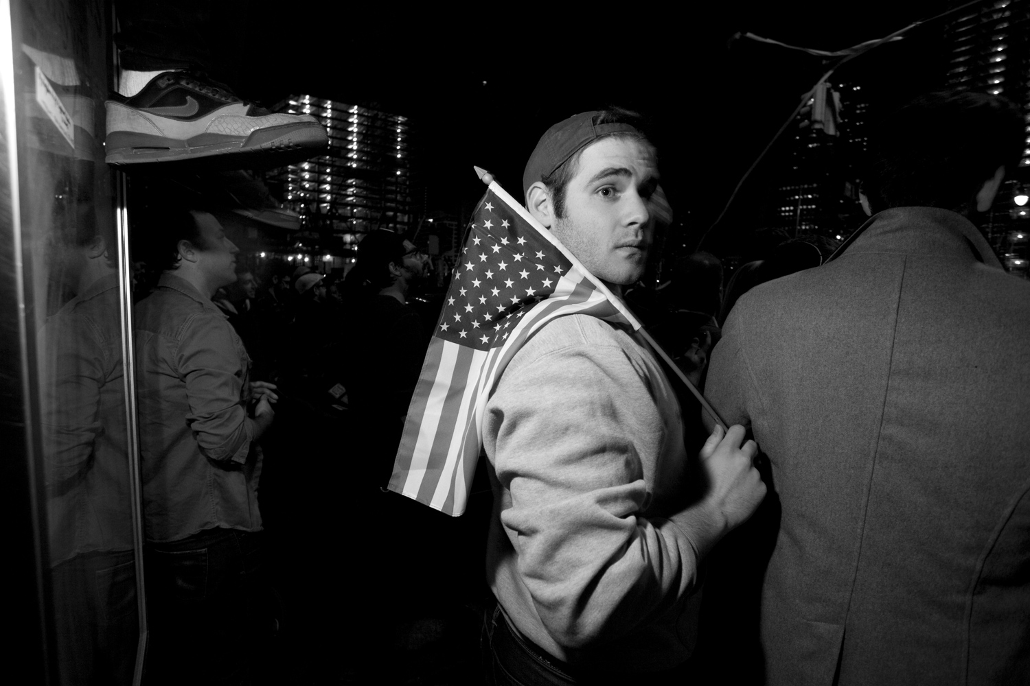 Amid the cheers it was easy to spot those who had come to Ground Zero not for the boisterous celebration, but to reflect on the magnitude of the night.