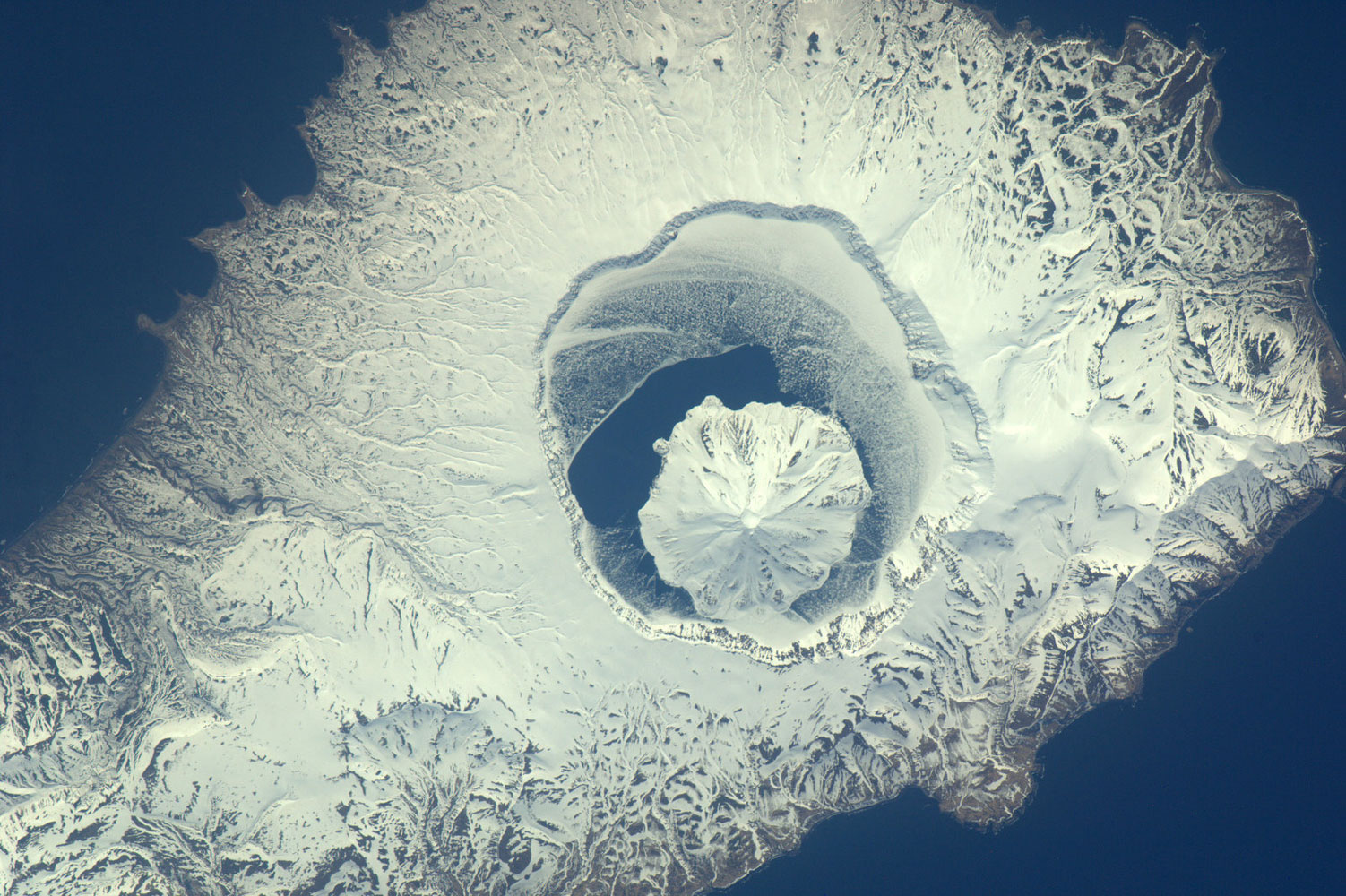 Volcano, Onekotan Island, Russia. May 23, 2011