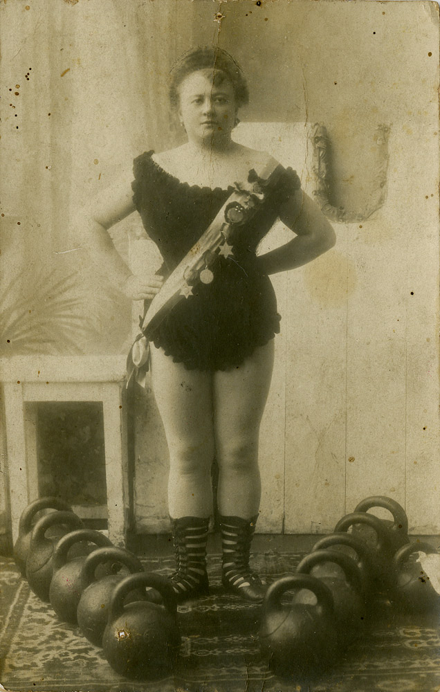 Unknown Woman, a photo postcard; the sport included a few female stars