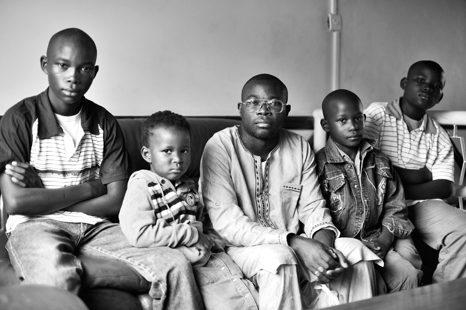 Pastor Marrion with his children in Nairobi two days after he was discharged from the hospital. Pictured are Rapha, 13; Karin Beuta, 3; Pastor Marrion; Jireh, 8; and Shalom, 11.