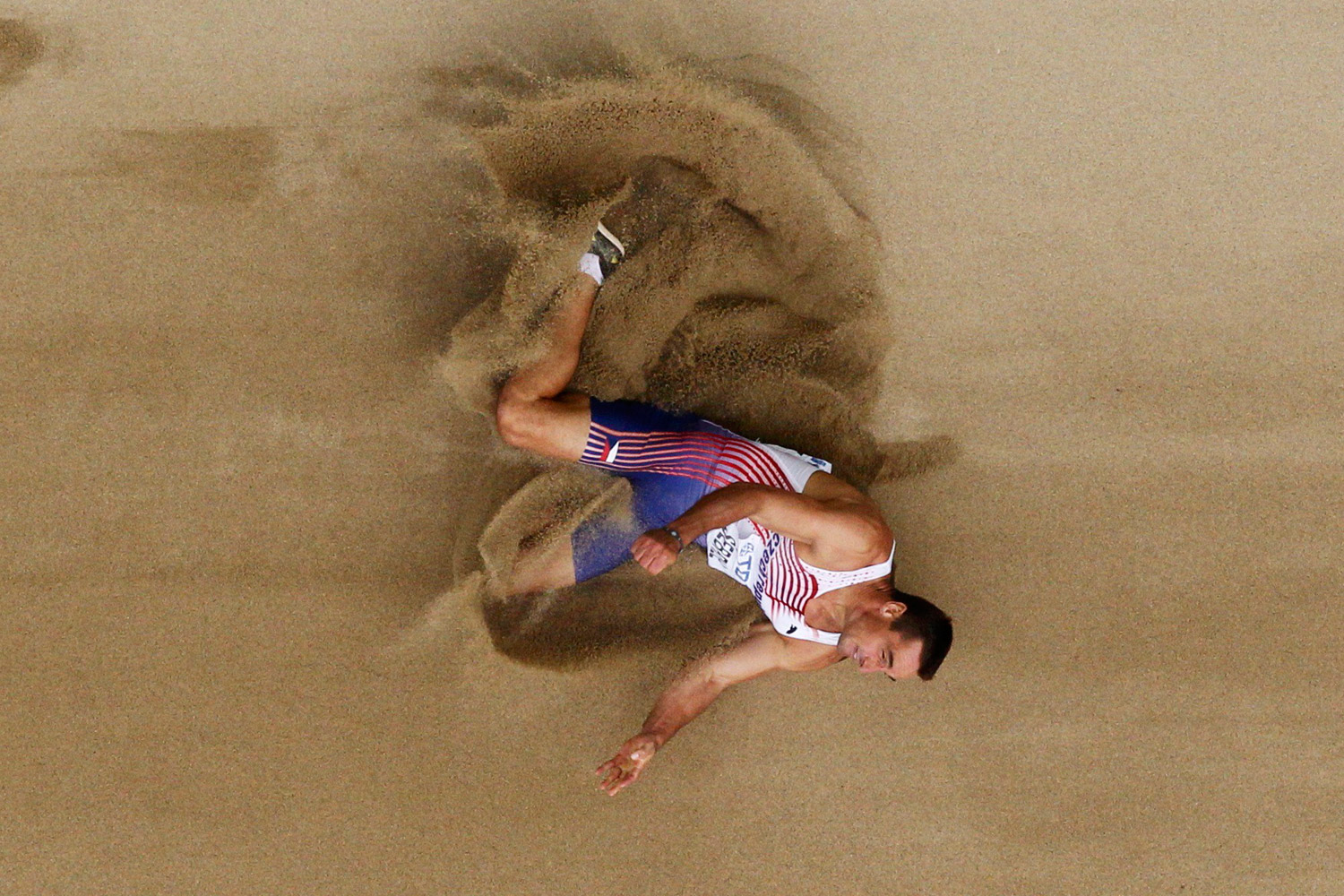 Roman Sebrle of the Czech Republic competes during the long jump event of the men's decathlon at the IAAF World Athletics Championships in Daegu, South Korea, August 27, 2011.