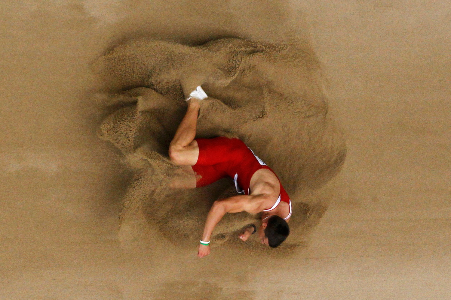 Mihail Dudas of Serbia competes during the long jump event of the men's decathlon at the IAAF World Athletics Championships in Daegu, South Korea, August 27, 2011.