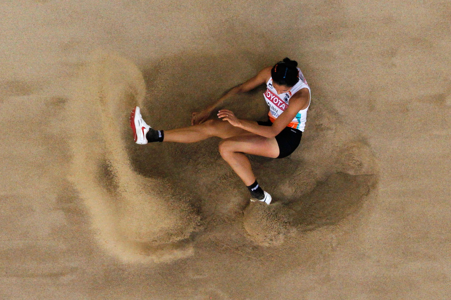 Mayookha Johny of India competes during the women's long jump final at the IAAF World Championships in Daegu, South Korea, August 28, 2011.