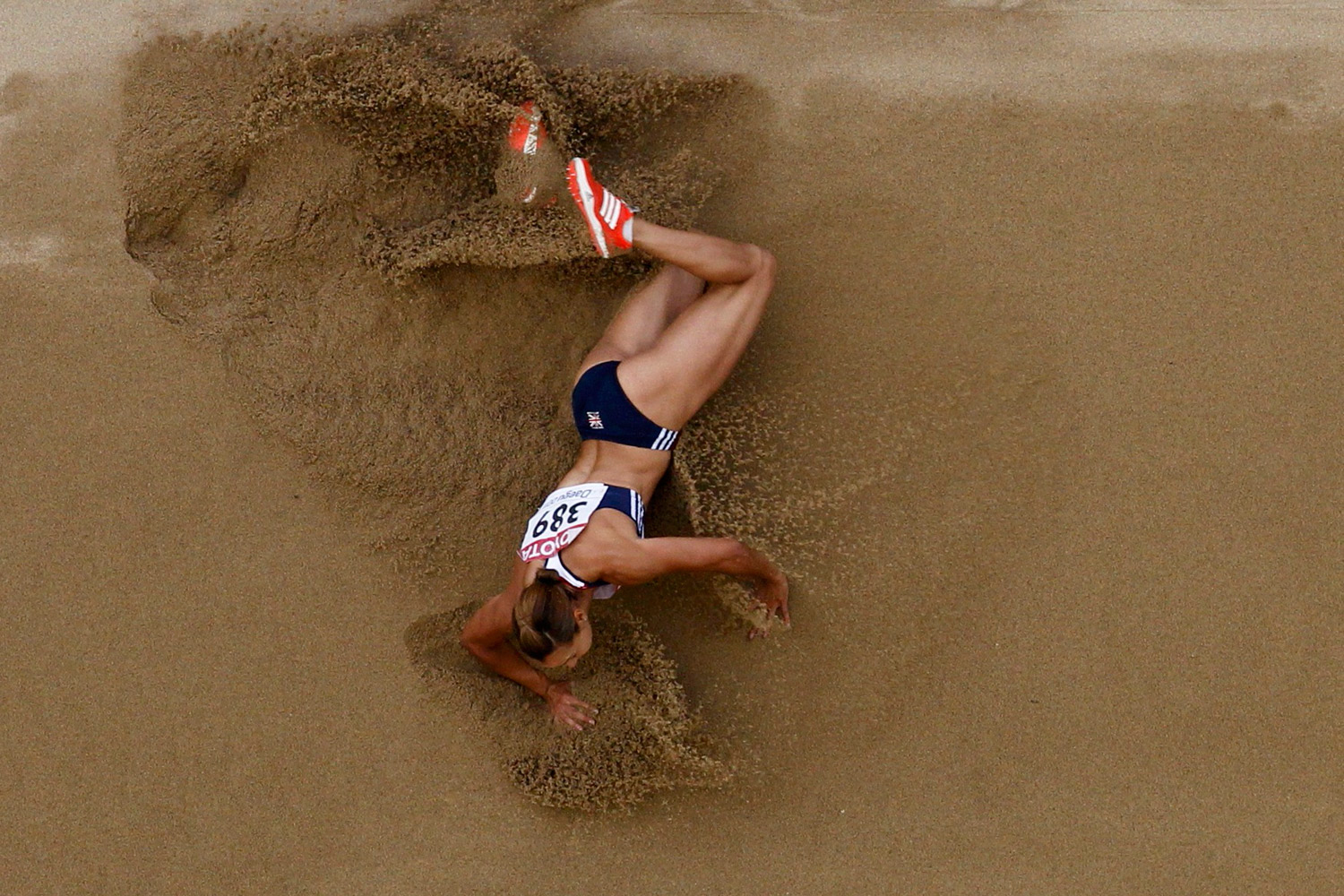 Jessica Ennis of Britain competes during the long jump event of the heptathlon at the IAAF World Championships in Daegu, South Korea, August 30, 2011.