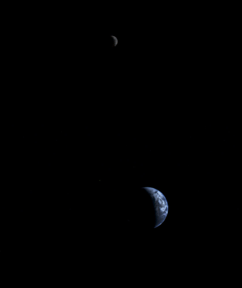 The first ever image by a spacecraft, NASA's Voyager 1, of the Earth and Moon was taken on September 18, 1977.