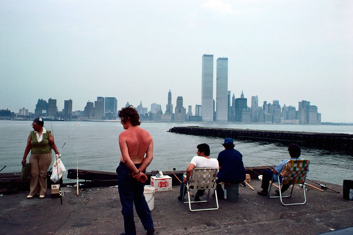 View of Lower Manhattan from Exchange Place, Jersey City, New Jersey, 1977.