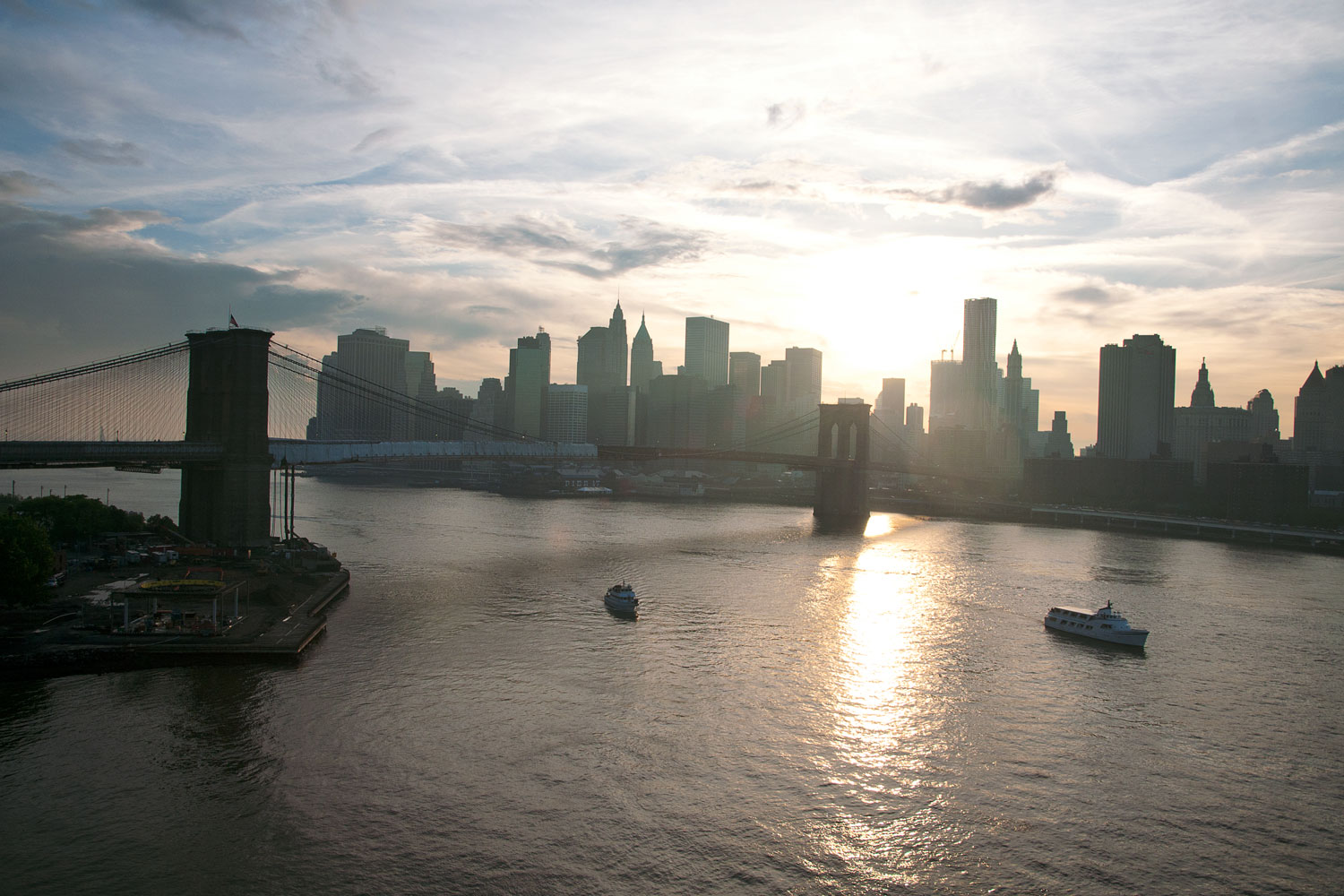 View of Lower Manhattan from the Manhattan Bridge, Brooklyn, May 2011.
