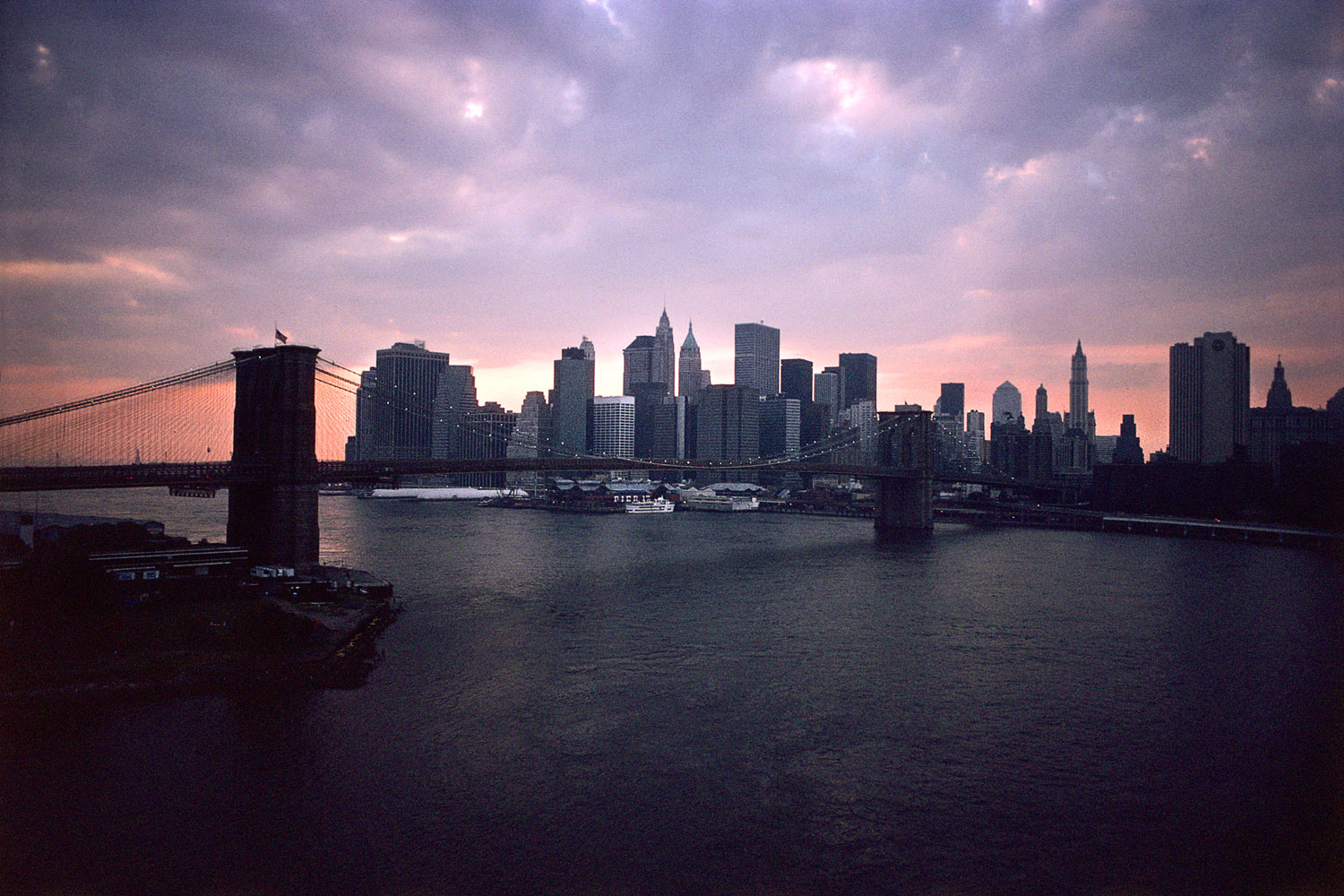 View of Lower Manhattan from the Manhattan Bridge, Brooklyn, September 2001.