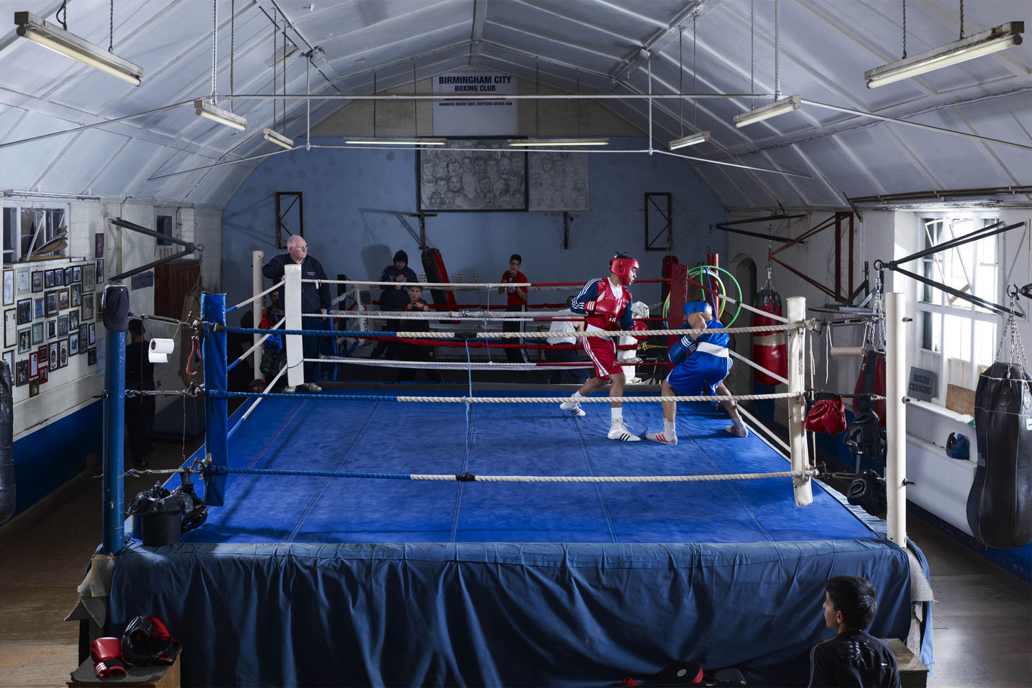 Khalid Yafai and Frank O'Sullivan, members of the British boxing team, spar at their local gym.