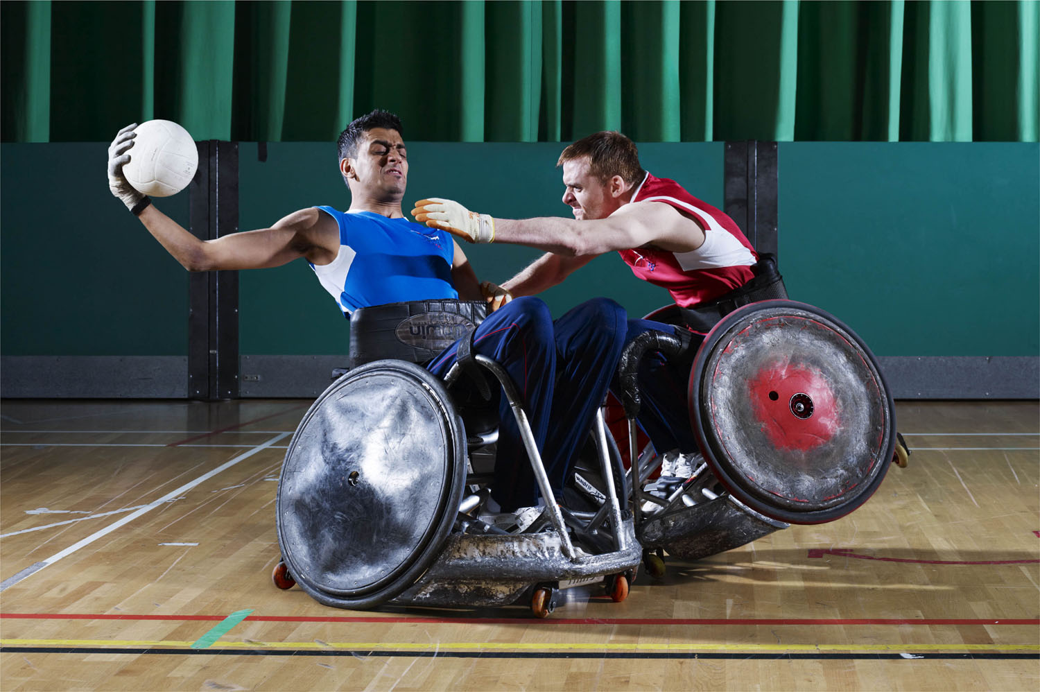 Mandip Sehmi (left) and Andy Barrow are wheelchair rugby competitors.
