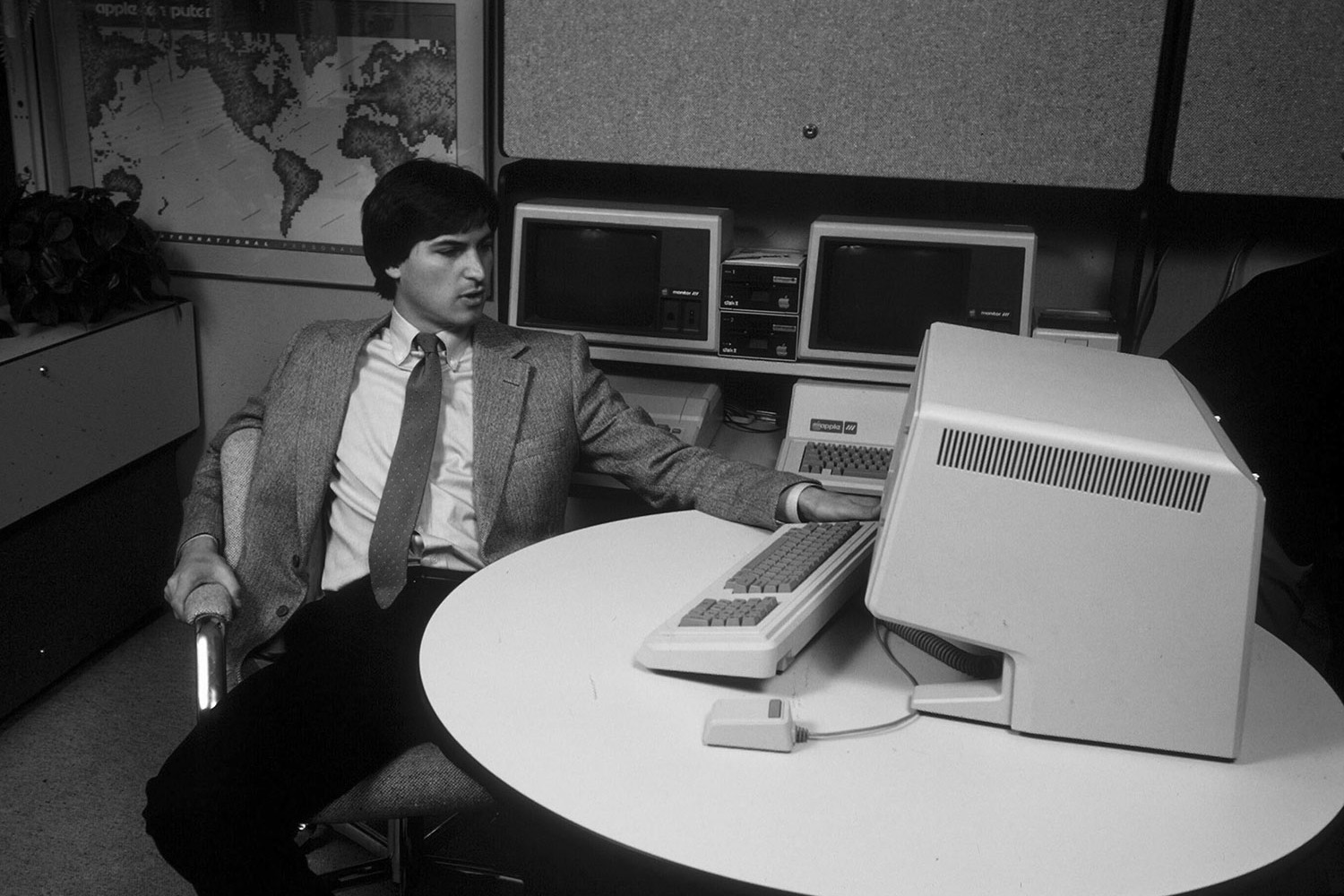 Jobs with the Lisa, an early — and revolutionary — Apple computer, in 1982.
