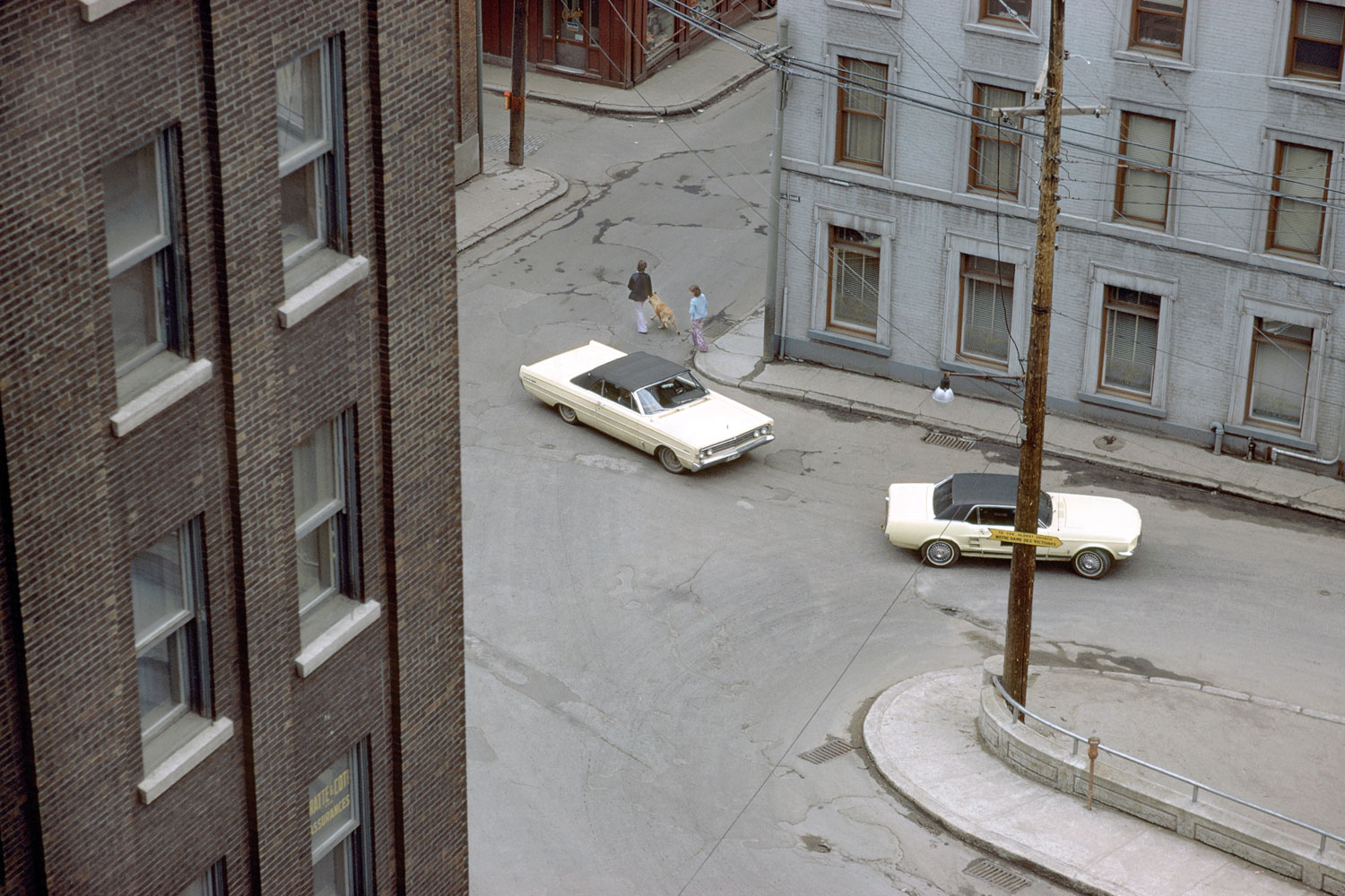 Two White Cars, Quebec City, 1969