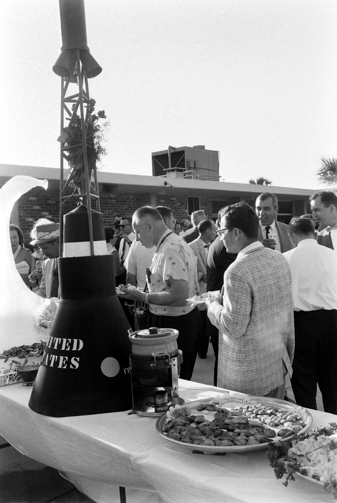 A party for astronauts and other Project Mercury personnel, Florida, 1961.