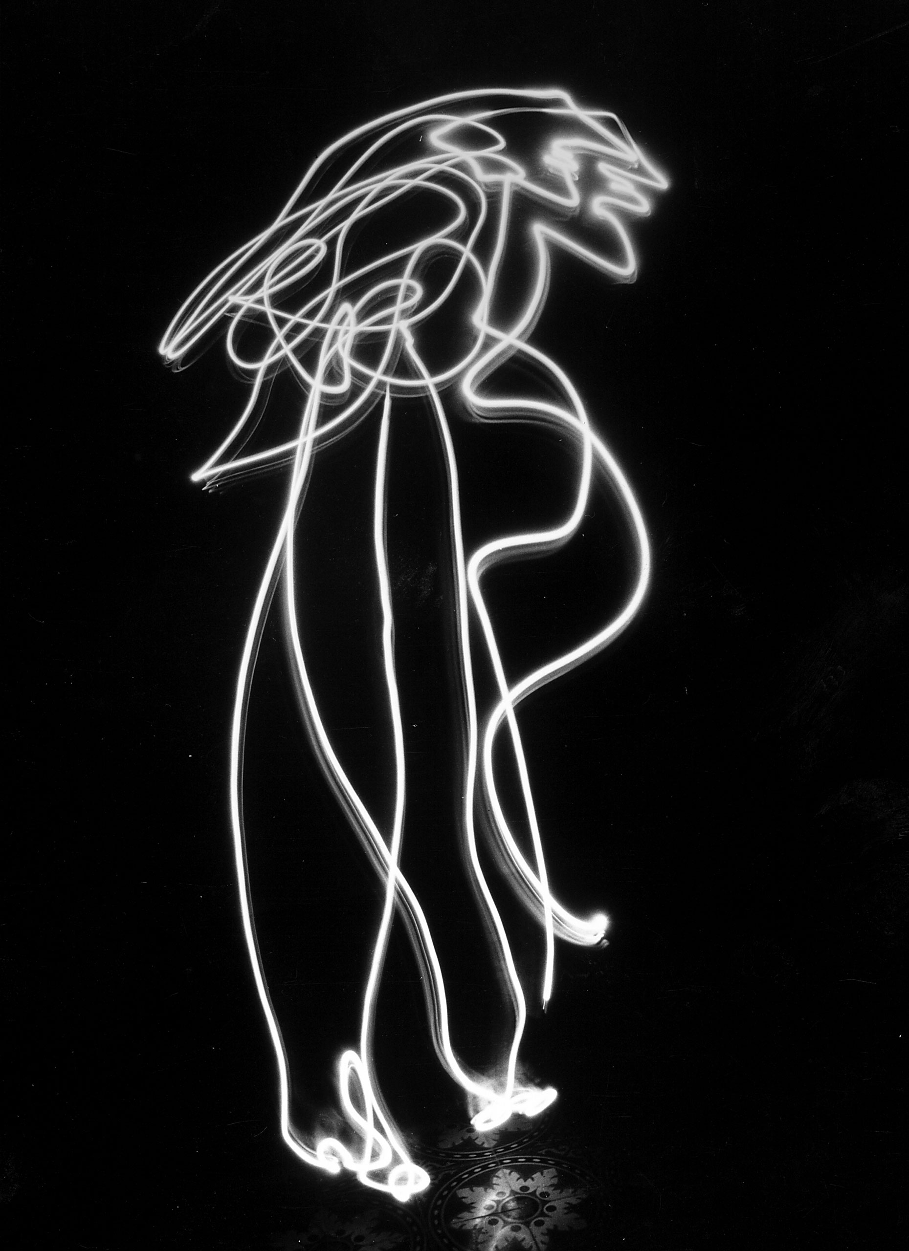 A Pablo Picasso light drawing, 1949.