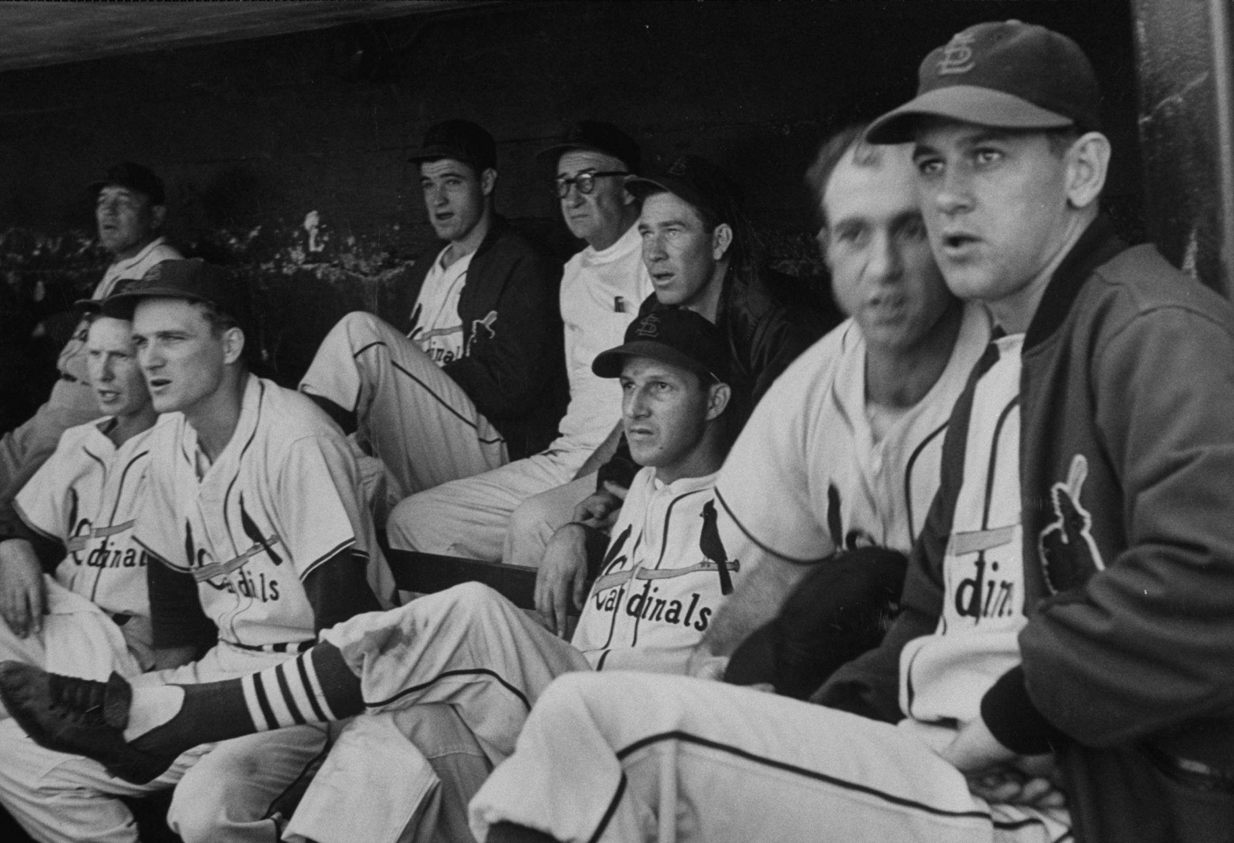 Stan Musial with his St. Louis teammates, 1952.