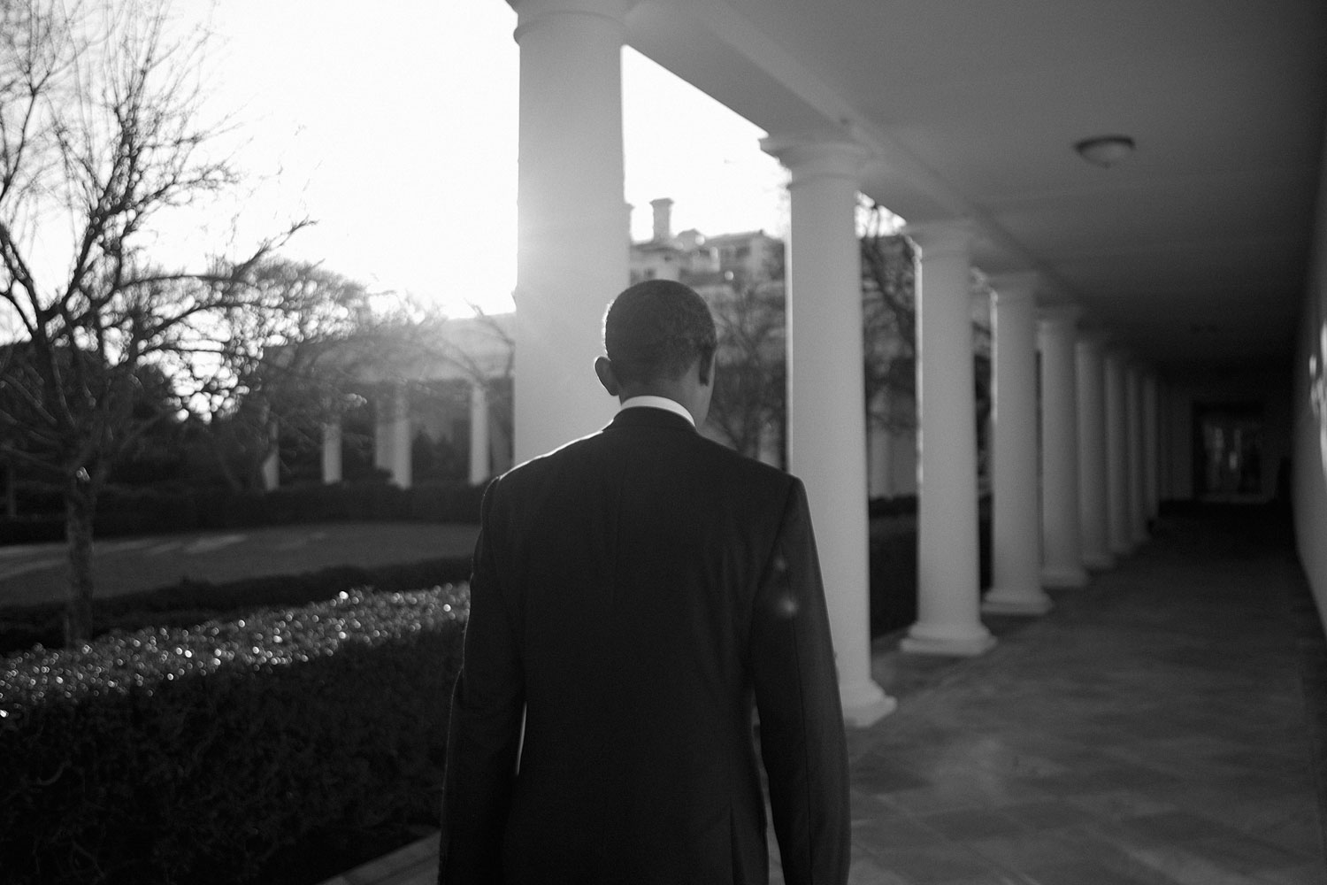 January 17, 2012. President Obama walks back to the Oval Office.