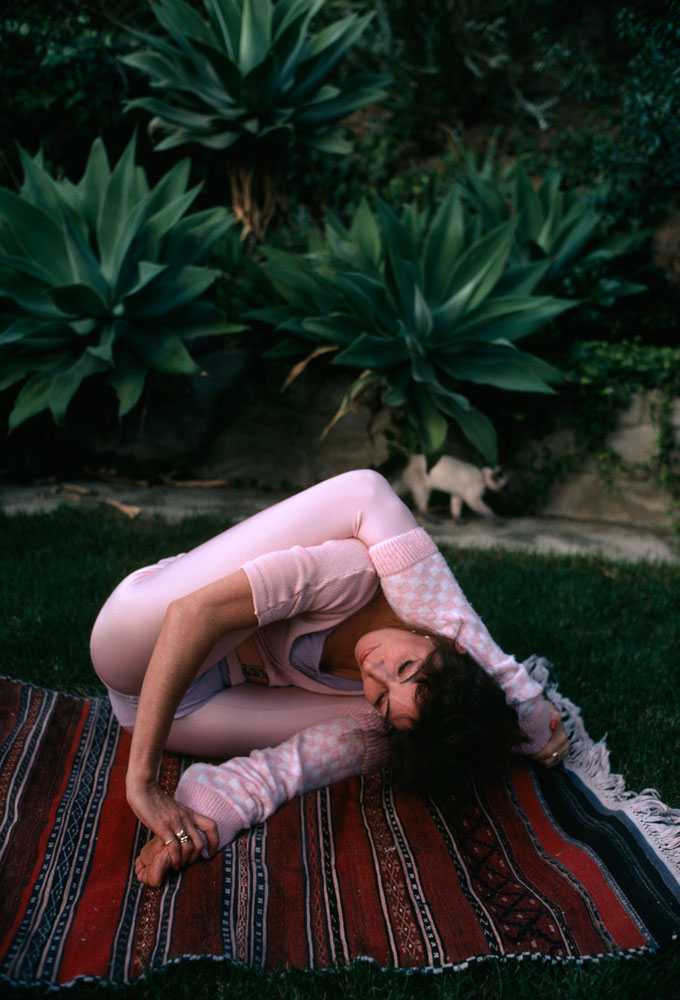 Angelica Huston, photographed in Bel Air, California. 1981.