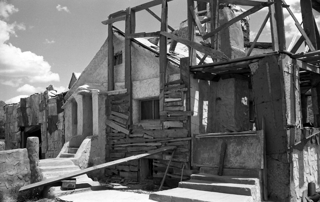 Short Creek raid, Arizona, 1953. A house in the town suggests just how poor most in the Short Creek community were.