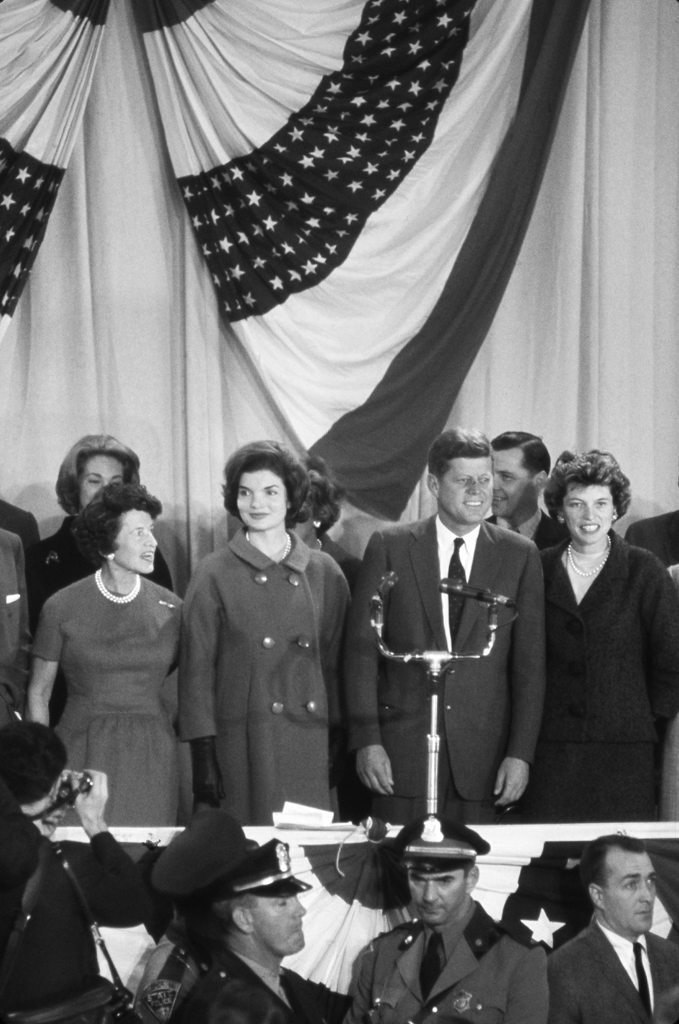 The day after an election in which he bested Nixon by a miniscule 113,000 votes out of more than 68 million ballots cast, president-elect Kennedy gave a brief victory speech at the Hyannis Armory, Nov. 1960.