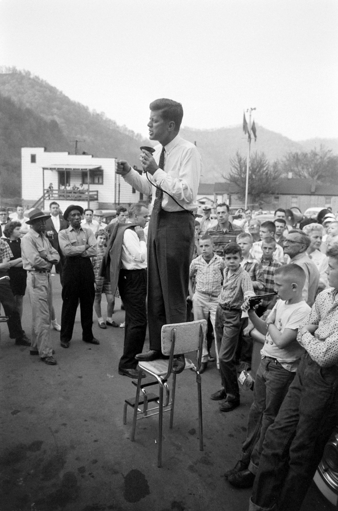 Scene in West Virginia from John F. Kennedy's 1960 presidential campaign.