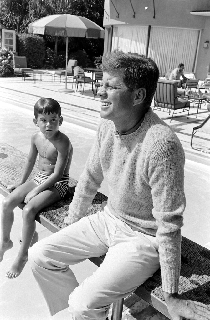 John F. Kennedy and unidentified boy, 1960.