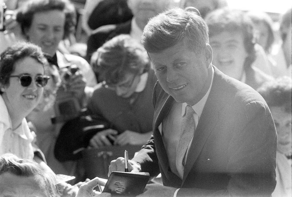 Scene from John F. Kennedy's 1960 presidential campaign.