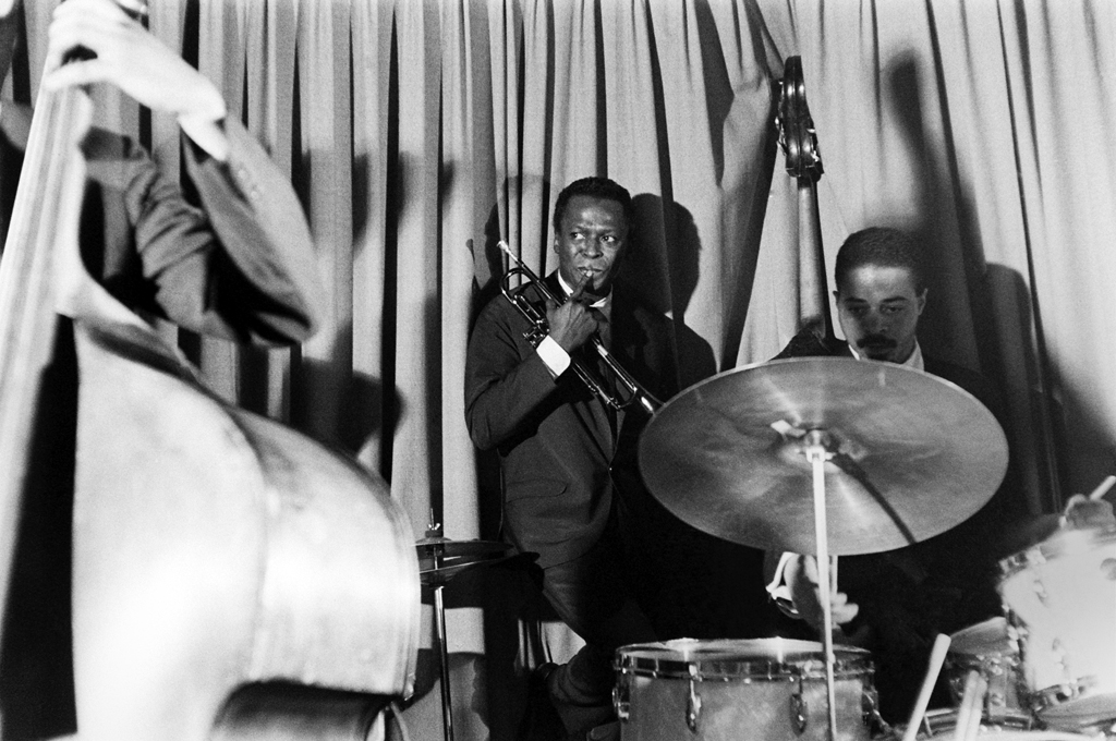 Miles Davis plays with his sextet in New York in 1958.