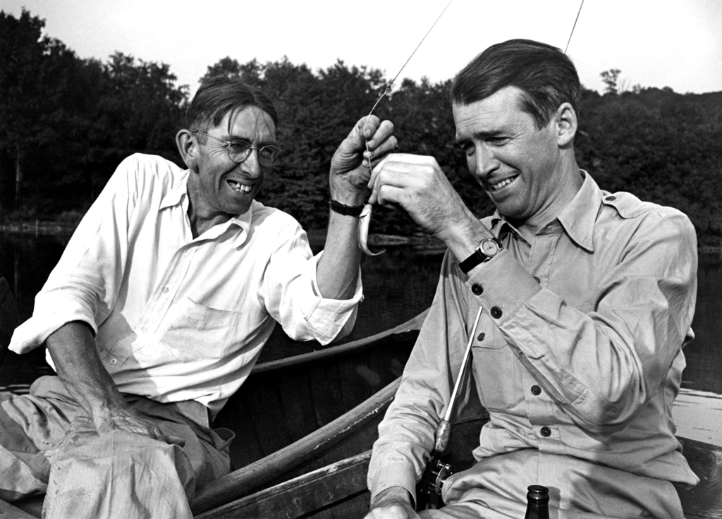 Jimmy Stewart and friend, Indiana, Pa., 1945.