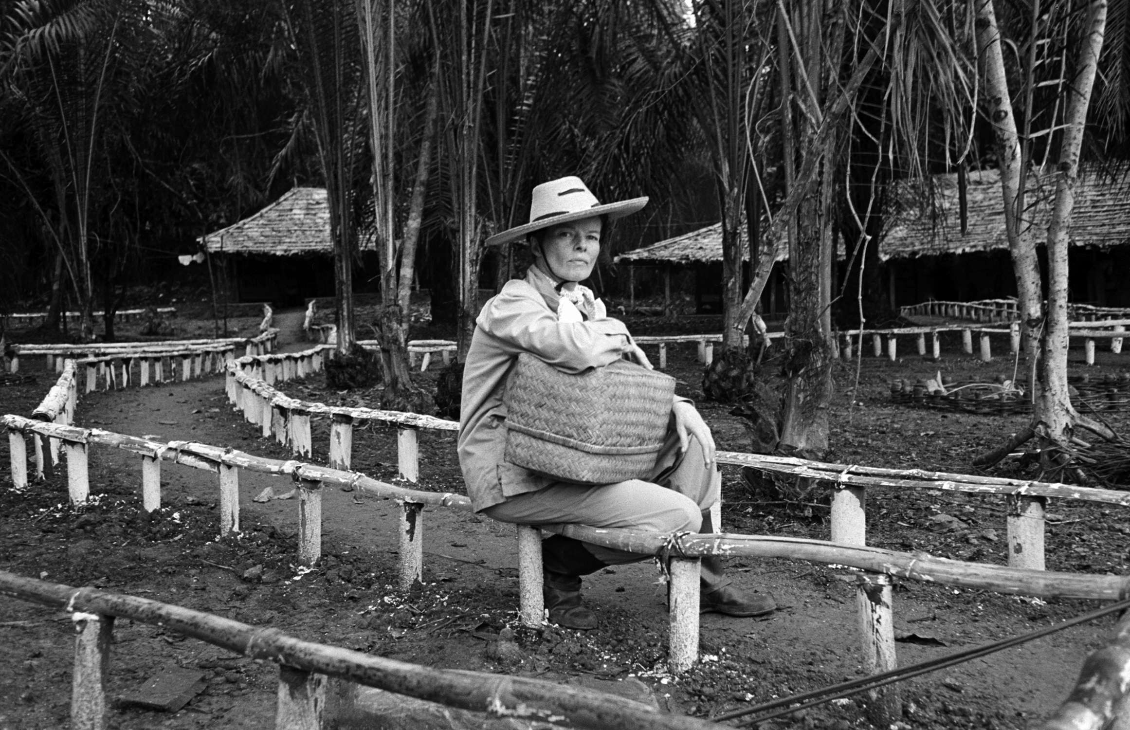 Katharine Hepburn on location in Africa for the filming of The African Queen, 1951.