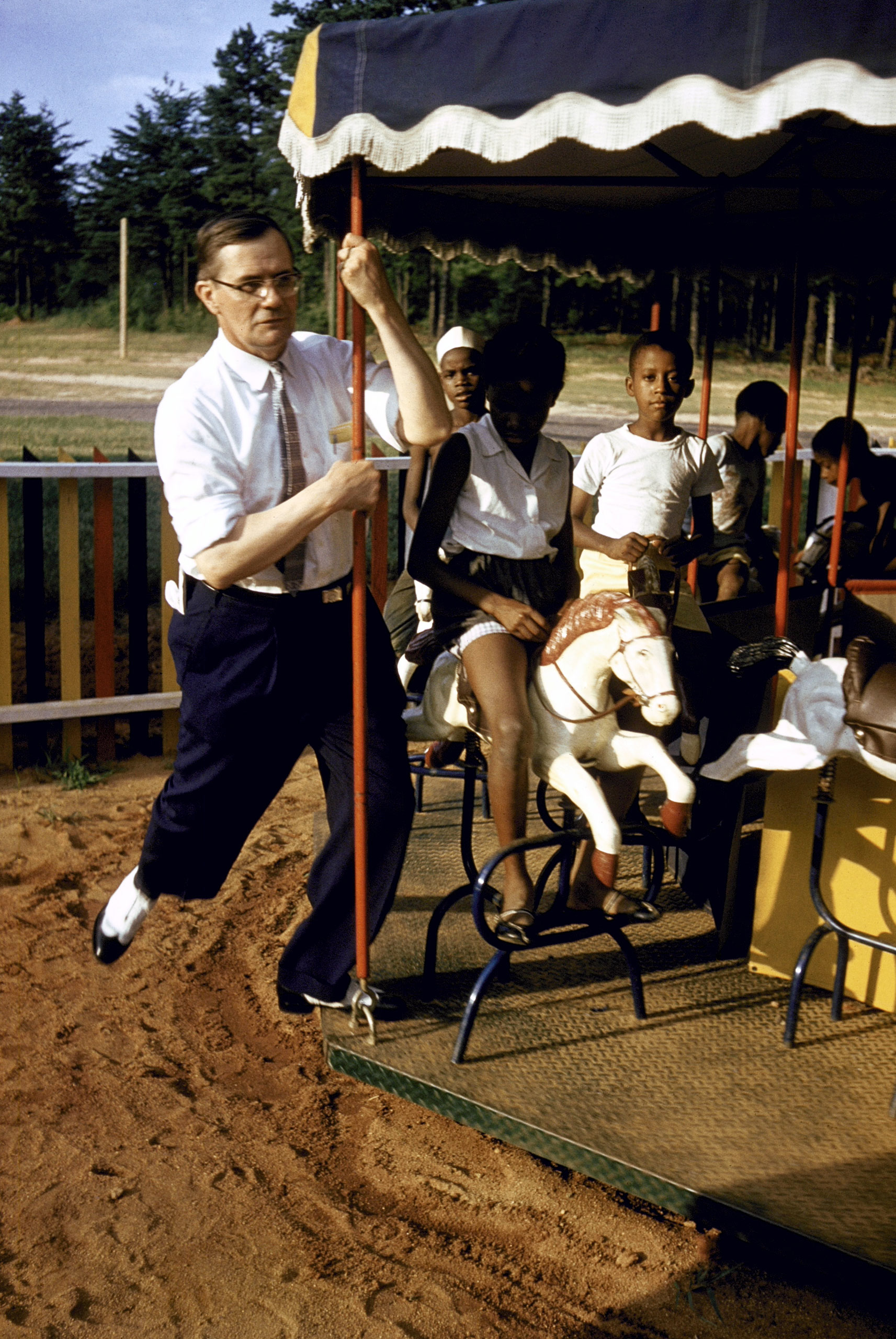 Segregated playground, Greenville, S. Carolina, 1956.