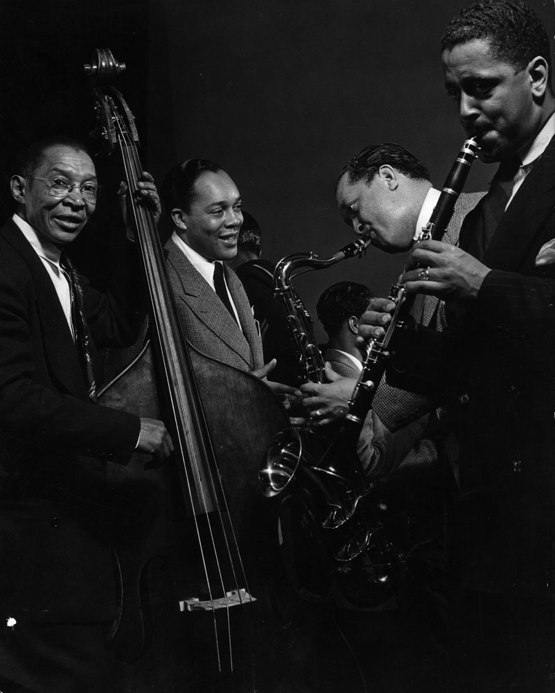 Unidentified jazz musicians, New York, 1943.