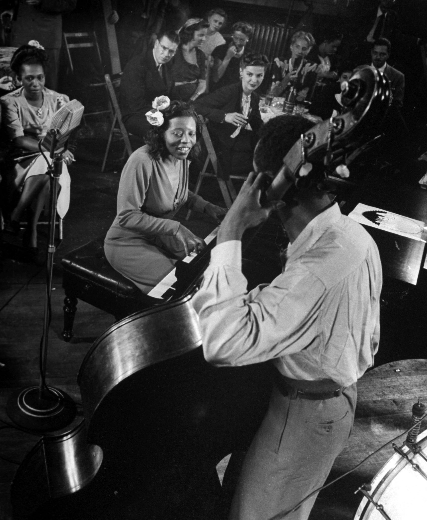 Mary Lou Williams (who arranged for Ellington's band) jams in Gjon Mili's studio, New York, 1943.