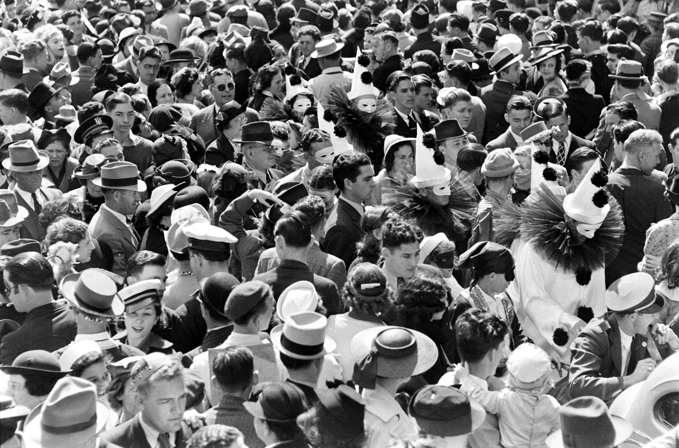 Mardi Gras crowd, New Orleans, 1938.