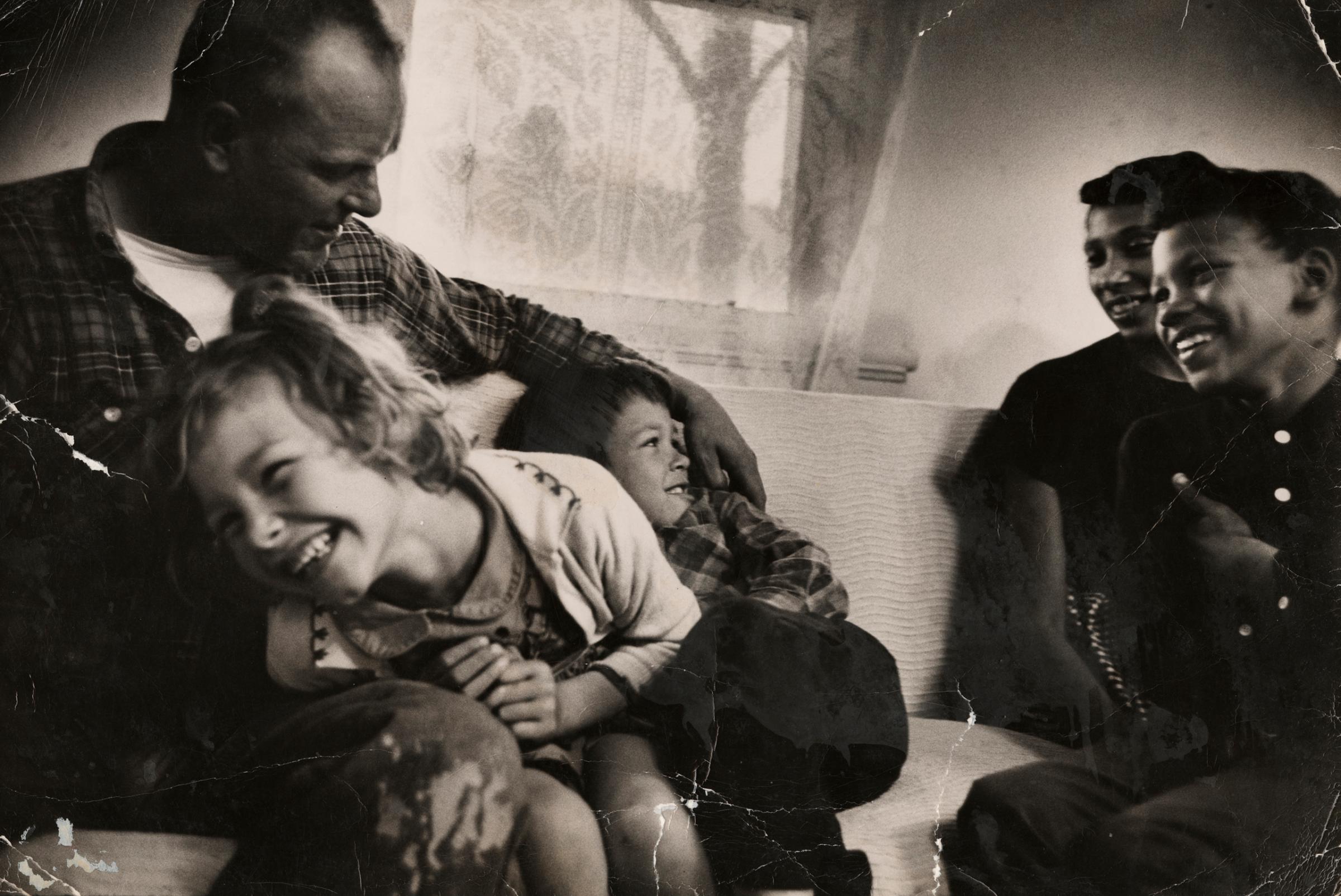 Richard and Mildred Loving with their children Peggy, Donald and Sidney in their living room, King and Queen County, Virginia, April 1965.