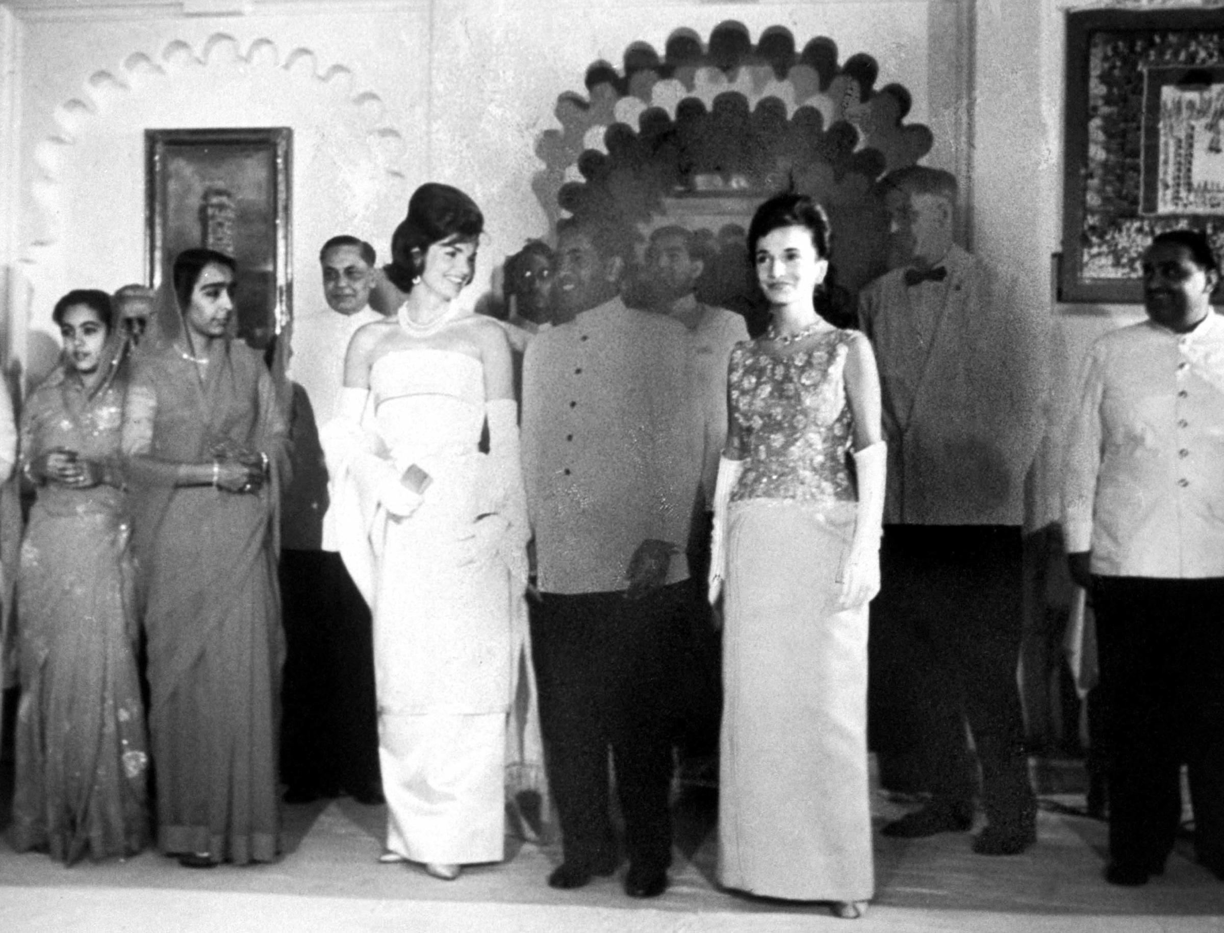 Jackie Kennedy attends a formal event in India in 1962.