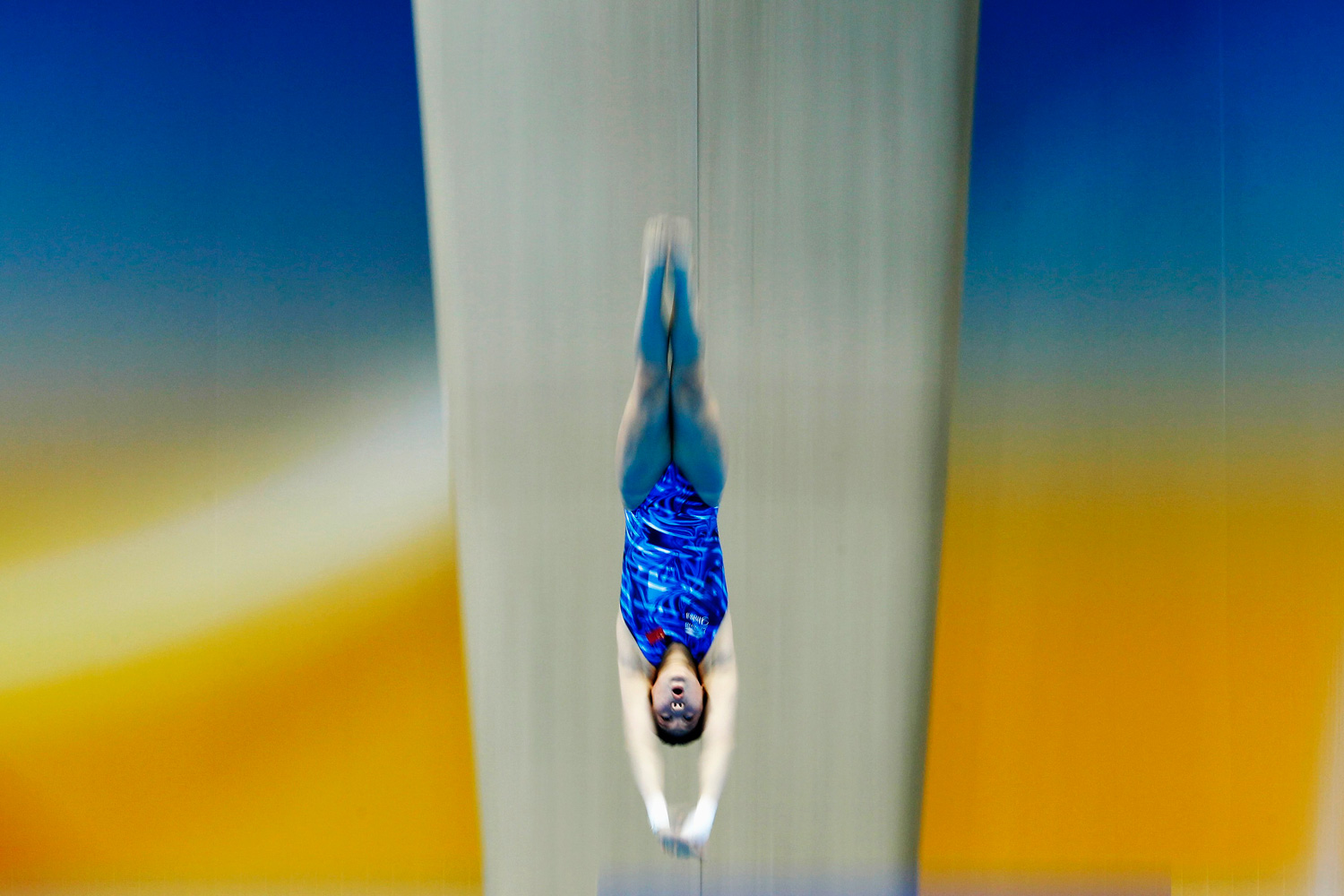 Feb. 21, 2012. Chen Ruolin of China dives in the semi-final of the women's 10m Platform competition at the FINA Diving World Cup at the Olympic Aquatics Centre in London.