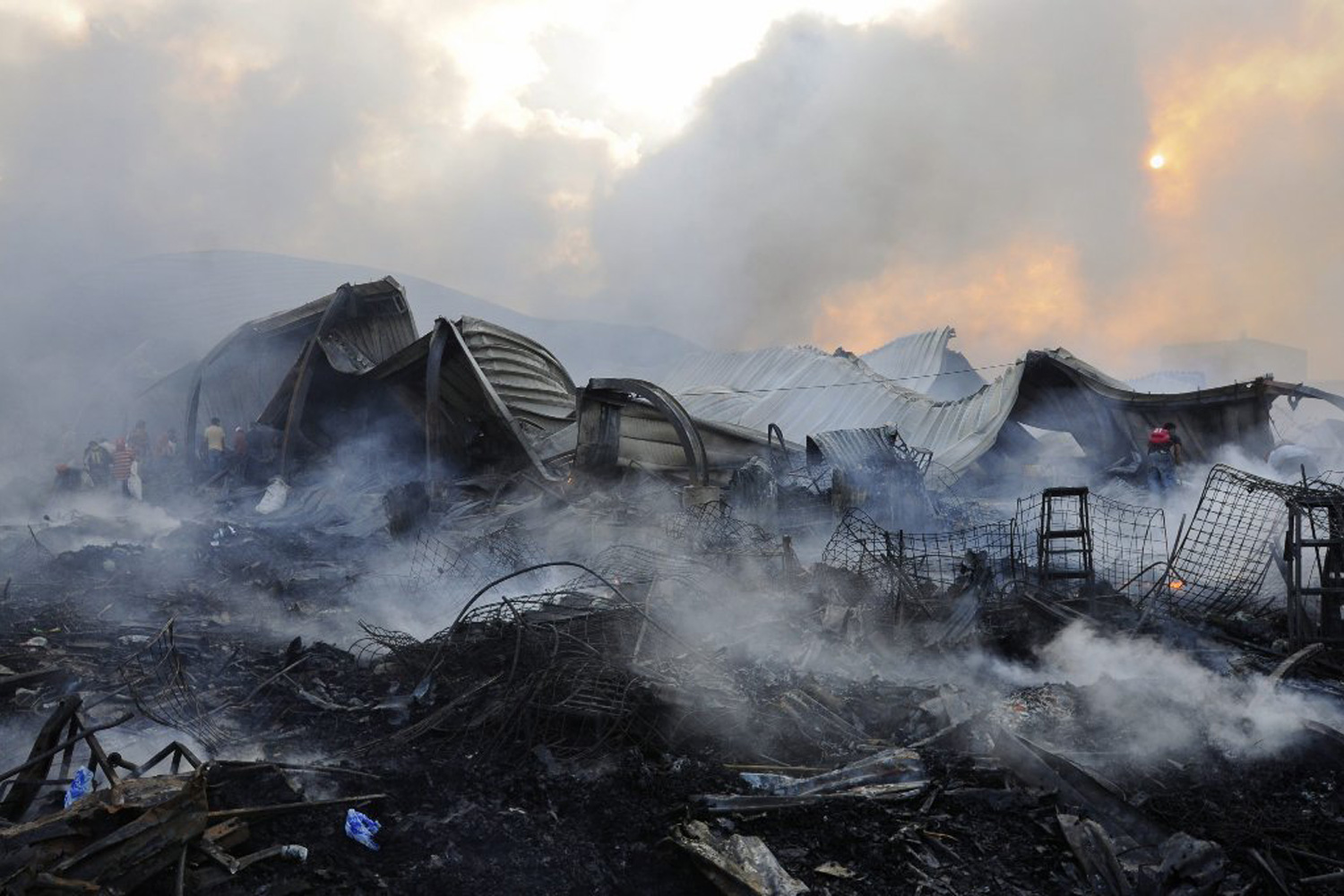 Feb. 18, 2012. Debris is seen after a fire in a market in Tegucigalpa, Honduras. The fire started in Colon Market, and spread to the adjacent San Isidro Market.