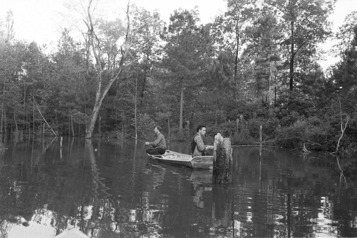 Fishing on his farm in San Antonio, May 1959.