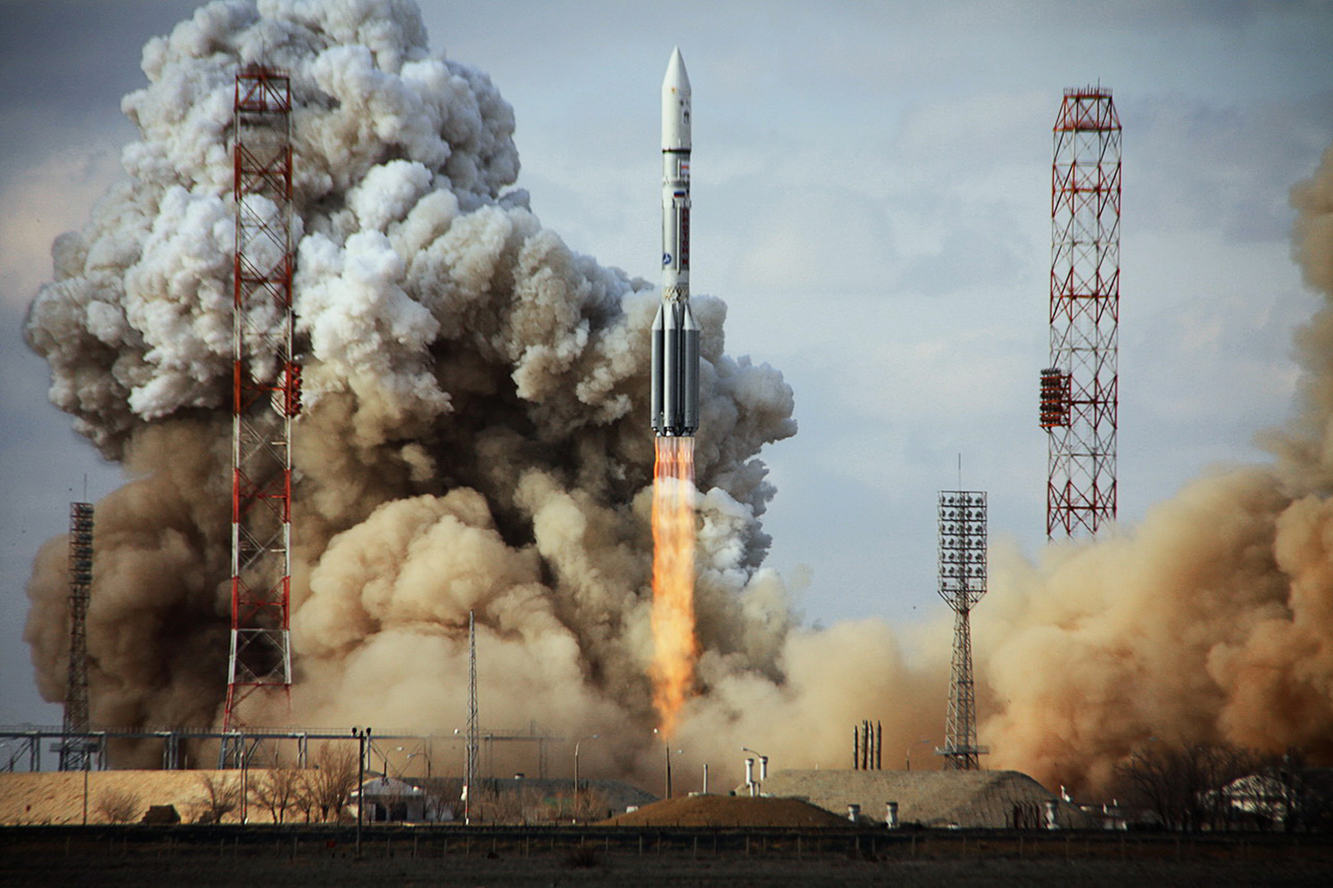 March 25, 2012. A Russian Proton rocket carrying a US Intelsat-22 satellite blasts off from Kazakhstan's Russian-leased Baikonur cosmo-drome.