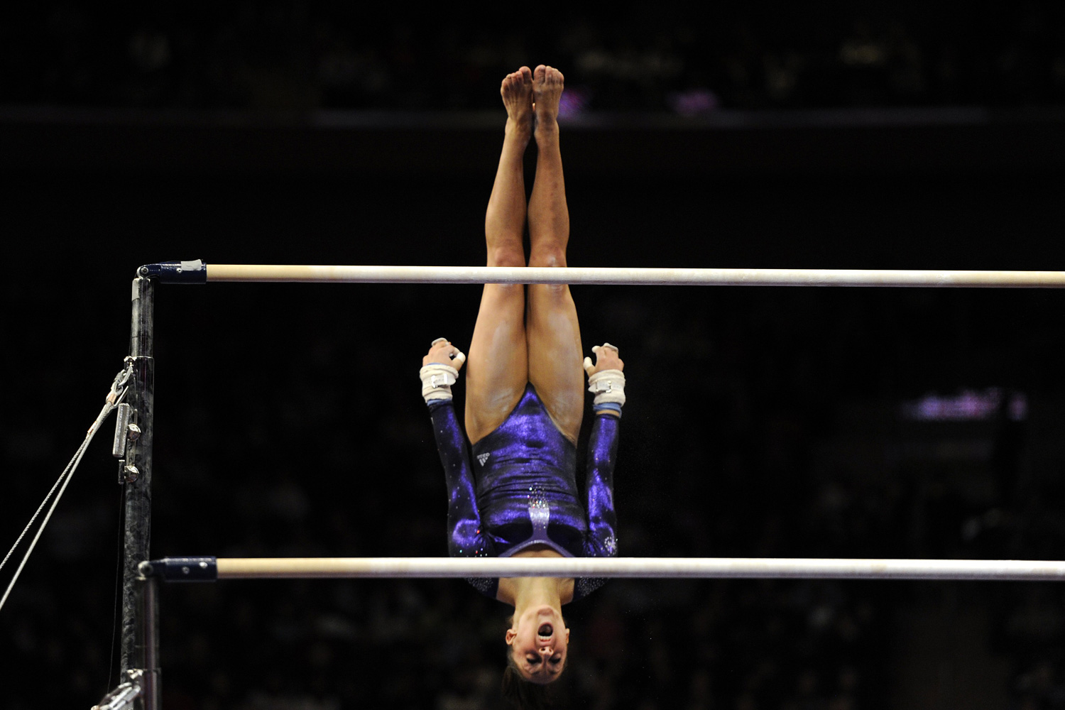 March 3, 2012. Jordyn Wieber of the U.S. performs on the uneven bars during the 2012 AT&amp;T American Cup at Madison Square Garden in New York City.