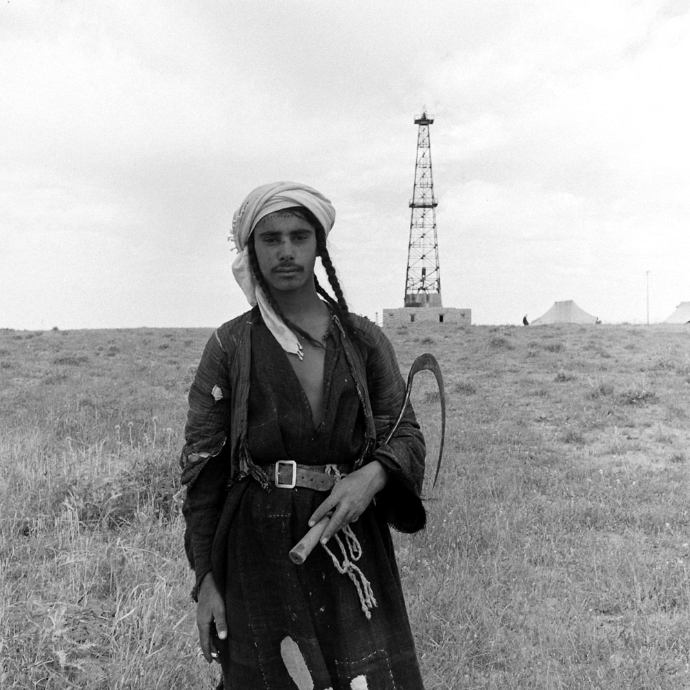 An assistant oil driller at the Asa-Jari oil field in Iran, 1945.
