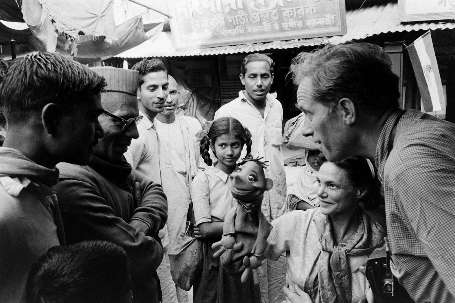 American puppeteers Bil and Cora Baird in India in 1962.